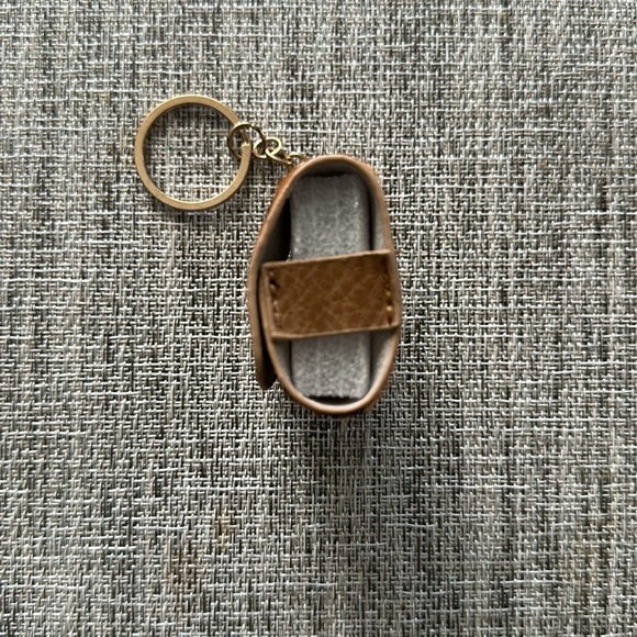 Brown Cheetah AirPod Pro Case, Calf Hair & Leather Keychain - Picture 4 of 4